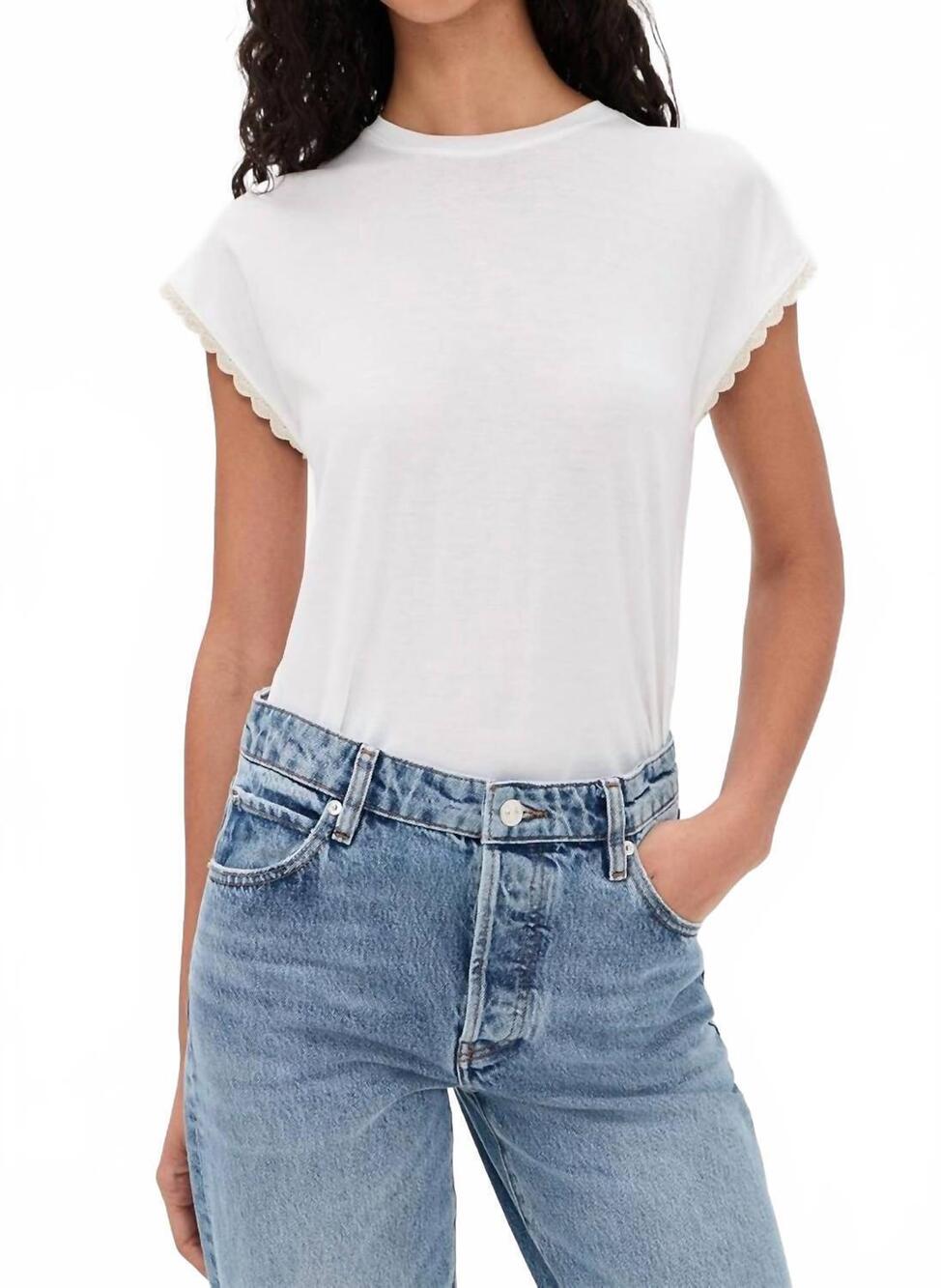 NEW FRAME crochet muscle tee in white